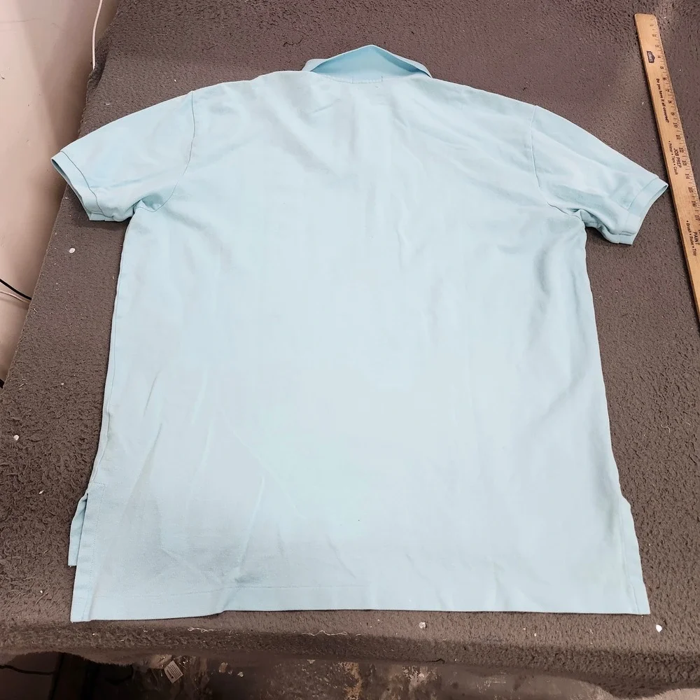 Polo Ralph Lauren Mens XL Light Blue Stretch Mesh Short Sleeve Polo Shirt Logo